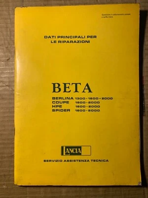 Lotto dati tecnici per Lancia Beta 3 volumi - Immagine 1 di 4