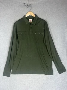Levi’s Herren Langarm Poloshirt Grün Kragen 1/4 Knopf Gr. XXL - Bild 1 von 9