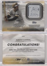 2021 Topps 70th Anniversary Manufactured Logo Series 2 Roberto Clemente Patch