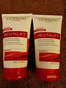 (2) LOreal Paris Revitalift Skin Smoothing Cream Cleanser Vitamin C  - Picture 1 of 3
