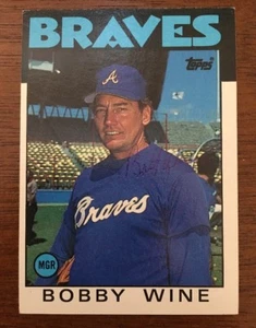 Tarjeta de béisbol firmada autografiada por Bobby Wine 1986 Topps 57 Braves - Imagen 1 de 1