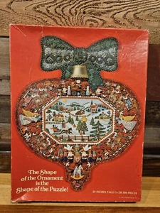 Vtg Hallmark Ornament-Shaped Puzzle - SLEIGH RIDE - 1981 - COMPLETE! 500+ Pieces - Picture 1 of 17