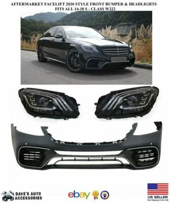 Se adapta a conversión de faros de parachoques delanteros para Mercedes W222 S63 14-17 para S550 S63 Foto 1 de 4