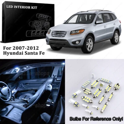 Kit de luces LED interiores súper blancas de 11 piezas para Hyundai Santa Fe 07-12 + herramienta gratuita Foto 1 de 4