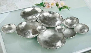 67602 Aluminium Bowl Multiple Silber Schale 8 Fächer 75 x 58 x 8cm - Bild 1 von 2