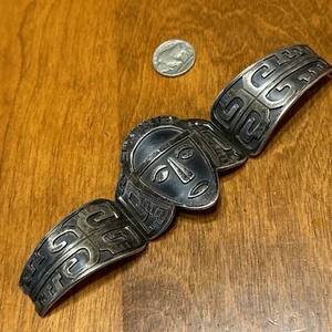VNTG JZC TAXCO MEXIKO 980 SILBER 3 LG. GLIEDER TRIBAL ARMBAND 7" EUC A1 76g SCHÖN - Bild 1 von 16