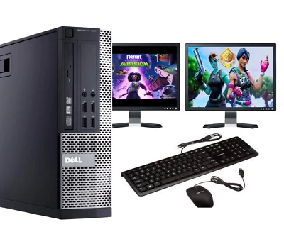Gaming PC Bundle Intel Core i7 8GB 1TB GT730 DUAL SCREEN Win10 ULTRA FAST - Image 1 of 4