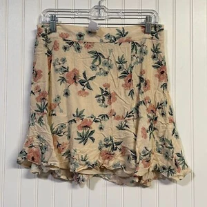American Eagle Outfitters Floral Beige Neutral Flowly Skirt Women's L NWT - Picture 1 of 6