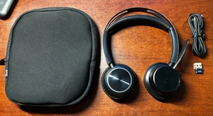 Poly Voyager Focus 2 Cuffie On-Ear Wireless con Cancellazione del Rumore (Senza Supporto di Ricarica) - Foto 1 di 18