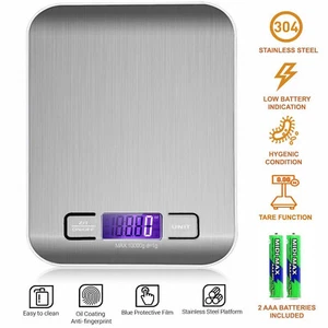 Küchenwaage 10KG/1g Digital Edelstahl LCD Electronic Grammwaage Haushaltswaage - Bild 1 von 13