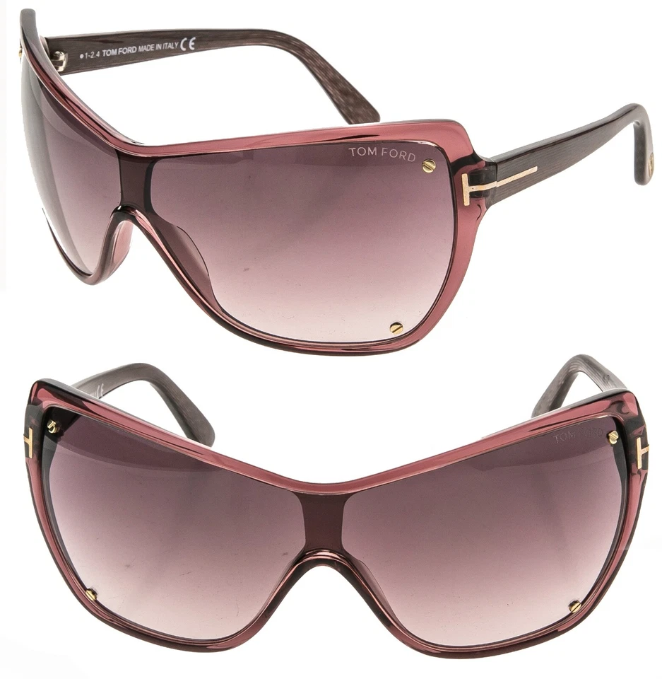 TOM FORD TF363 EKATERINA 71Z Red Wine Screw Visor Mask Sunglasses 363 Authentic - Image 1 of 4