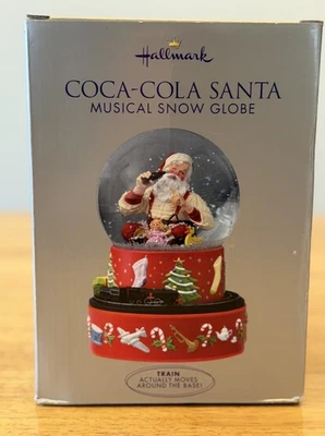 2001 HALLMARK COCA-COLA SANTA MUSICAL SNOW GLOBE WITH MOVING TRAIN Tested - Image 1 of 4
