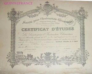 DIPL256 - DIPLOME CERTIFICAT D'ETUDES 1923 LIVRY GARGAN - Picture 1 of 1