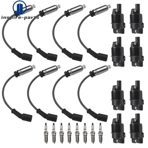 Round Ignition Coil & Spark+Wire for Chevy Silverado 1500 GMC Sierra Yukon UF742 - Picture 1 of 10