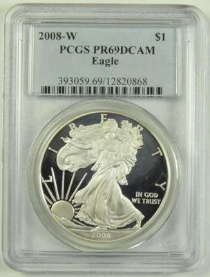 2008-W Silver Eagle PCGS PR-69 DCAM #20868 - Image 1 of 2