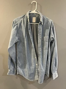 Old Navy Vintage 90s Distressed Denim Hemd Jacke 100% Baumwolle Gr. Small - Bild 1 von 8
