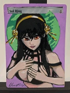 MTG Sol Ring – Hand-Painted Alter, Anime Portrait, Signed, OOAK - Picture 1 of 2
