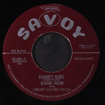 ELMORE  NIXON: elmore's blues / sad and blue SAVOY 7" Single 45 RPM - Image 1 of 2