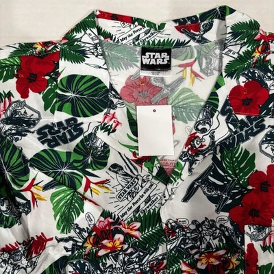 Camisa con botones manga corta estampado de cómics tropicales de Star Wars nueva con etiquetas, XL Foto 1 de 4