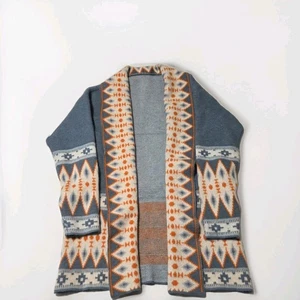 Cárdigan para mujer delantero abierto Southwest bolsillos caídos en el hombro azul naranja talla S - Imagen 1 de 10