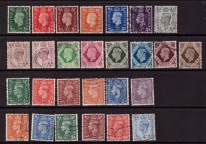 Gran Bretaña 1937 - 1952 Rey Jorge VI usado 3 juegos completos sellos - Imagen 1 de 1
