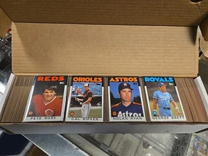 Juego completo de tarjetas coleccionables de béisbol 1986 Topps 792 tarjetas Rose Ryan Ripken Brett - Imagen 1 de 6