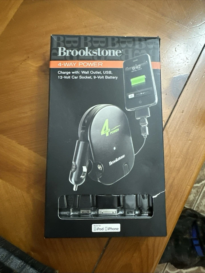 NEW BROOKSTONE 4-WAY POWER WALL OUTLET CHARGER USB 9 & 12 VOLT IPHONE IPOD - Image 1 of 1
