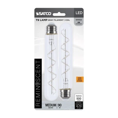 Satco S10522 - 6 Watt LED T9 Tube Light Bulbs - 2700K (2, 4, 12 or 48 Bulbs) - Image 1 of 4