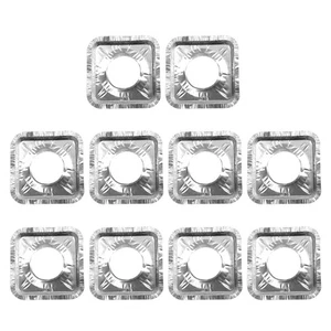 Cubierta protectora de papel de aluminio para revestimientos de quemadores de estufa de gas de 10 piezas - Imagen 1 de 12