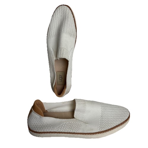 Scarpe mocassini sneakers UGG Sammy slip on in maglia bianco sporco donna taglia 9