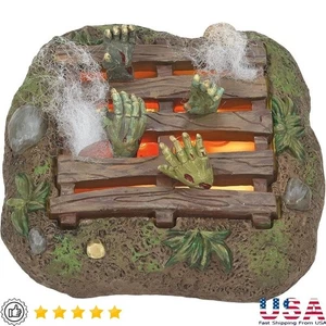 Handcrafted LED Illuminated Halloween Village Figurine Gothic Resin Home Decor - Picture 1 of 2