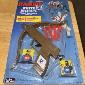 Vintage 1985 RAMBO White Dragon Pistol Crossbow Target Set TOY MOC Largo Toys - Picture 1 of 7