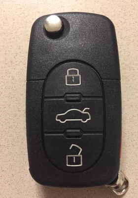 New audi keyless entry remote key fob oem transmitter uncut key blade flip 231 M - Image 1 of 4