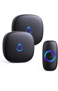 SECRUI Wireless Doorbell, 2 Plug in Door Bells 1 Push Button Electric Cordless  - Picture 1 of 6