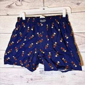 Polo Ralph Lauren Preppy Navy Boxers with Bear Pattern Print Medium NWOT - Picture 1 of 7