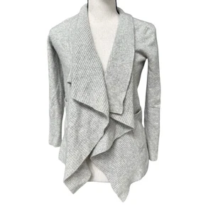 Lord & Taylor 100% Cashmere Gray Cardigan Sweater Fits XS Drape Front - Picture 1 of 5
