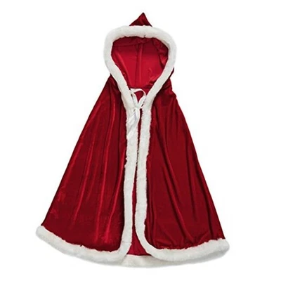 Disfraces Navidad Halloween Capa Sra. Claus Santa Navidad Terciopelo 100cm/39.3" Foto 1 de 4
