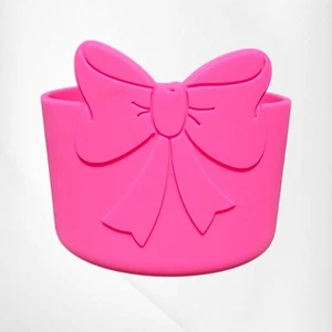 Pink Jumbo Princess Bow Silicone Tumbler Boot - Cup Sleeve - Owala - Stanley - Picture 1 of 2