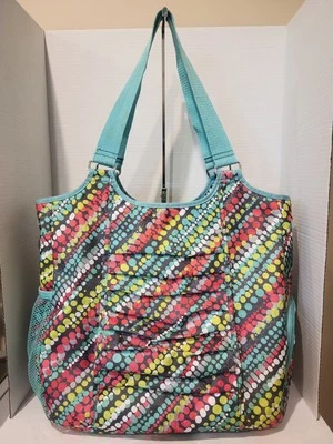 Thirty-One 31 All Pro Tote Pool Beach Gym Yoga Travel Diaper Bag Graffiti Dot  - Image 1 of 4