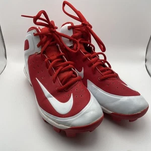 NIKE Alpha Huarache Pro Youth Sz 5Y Baseball Cleats 923434-611 Red/White High - Picture 1 of 8