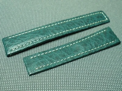 TAG Heuer FC6009 2 Piece Leather Strap Green w/White Stitching WI11xx, WI21xx - Image 1 of 4