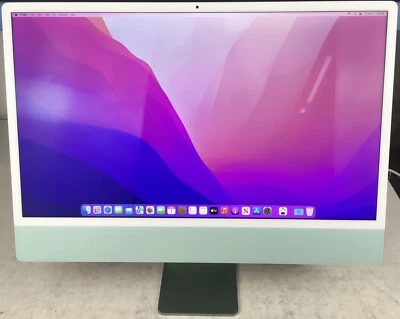 2021 Apple iMac 24" 512GB SSD M1 8GB Green APPLE CARE+ No Cables A2438 - Image 1 of 4