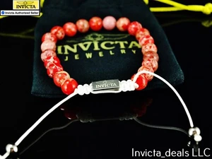 Invicta Authentic Jewelry Elements Hematite RED Stainless Steel Bracelet - Picture 1 of 9