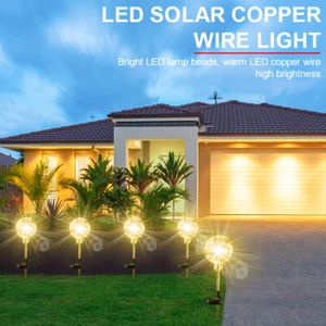 Solar Balcony Waterproof Ball Reed Lamp Outdoor Garden Lawn Light For Courtyard - Picture 1 of 12
