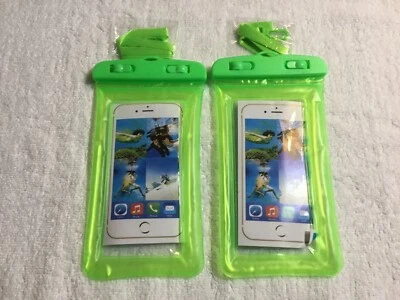  Waterproof Floating Cell Phone Pouch Dry Bag Case Cover With lanyard NEW GREEN - Image 1 of 3