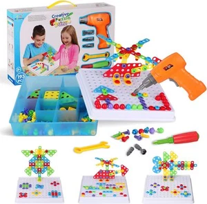 Haifeng STEM Toys for 3+ Year Old, DIY Creative Mosaic Drill Set for Kids - Picture 1 of 7