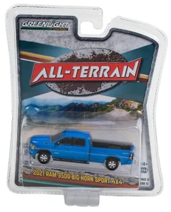 1:64 GreenLight *ALL-TERRAIN 13* BLUE 2021 RAM 3500 Big Horn Pickup Truck NIP - Picture 1 of 1