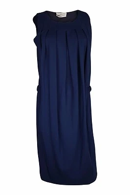 Yves Saint Laurent темно-синий плиссированные спереди платье (S Uk 10 | US 6) - Изображение 1 из 3