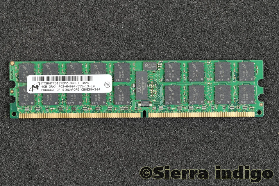 Micron MT36HTF51272PZ-80EH1 PC2-6400P-555-13-L0 4GB Server Memory RAM - Photo 1/1