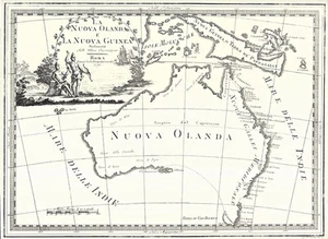 La Nuova Olanda E La Nuova Guinea 1798 Vintage A1 High Quality Canvas Print - Picture 1 of 1